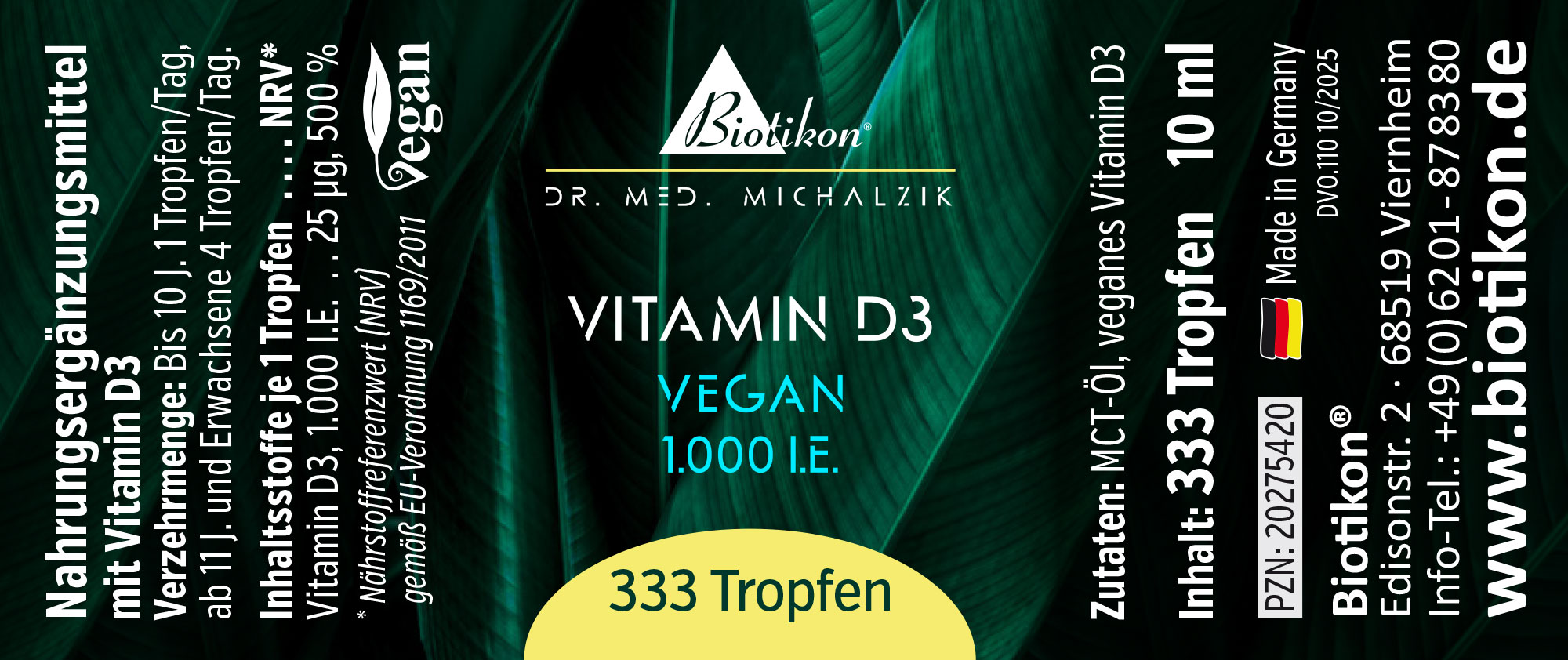 Vitamina D3 1000 UI etiqueta vegana Vitamina D3 1000 UI etiqueta vegana