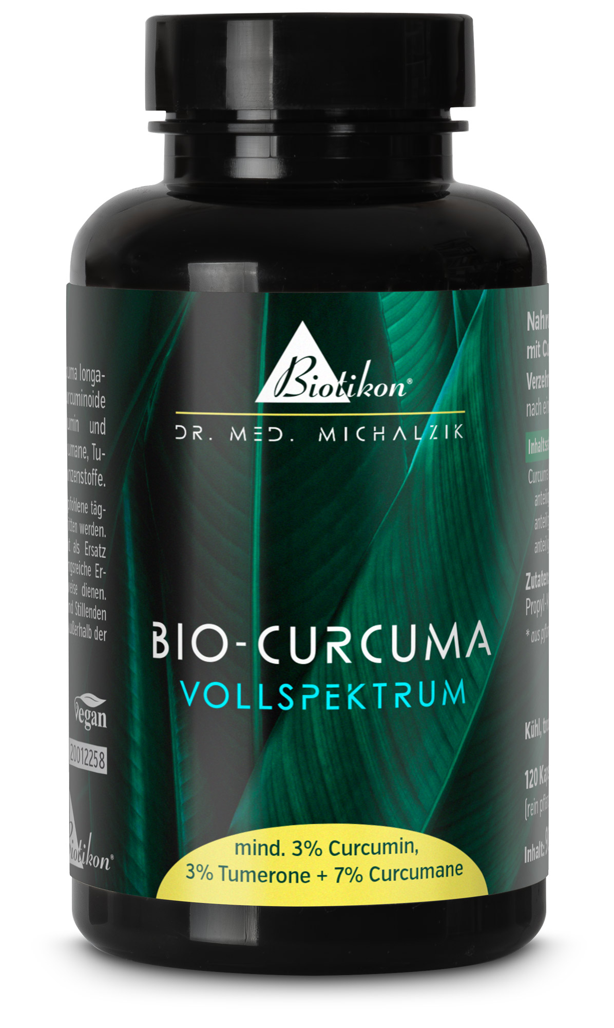 Envase de Curcuma Vollspektrum vista frontal Envase de Curcuma Vollspektrum vista frontal