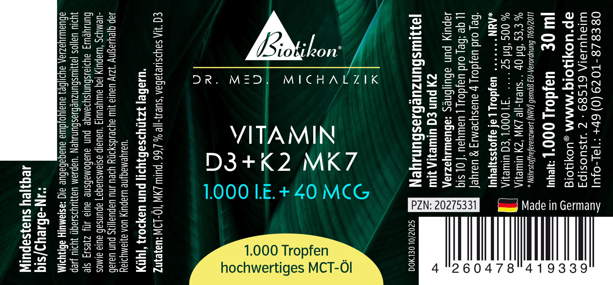 Vitamina D3 K2-1000IE 40mcg etiqueta convencional Vitamina D3 K2-1000IE 40mcg etiqueta convencional