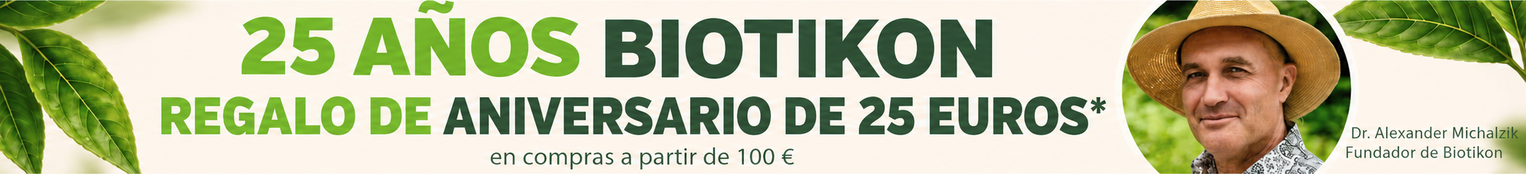 25 años - Regalo de 25 € Banner de inicio para escritorio