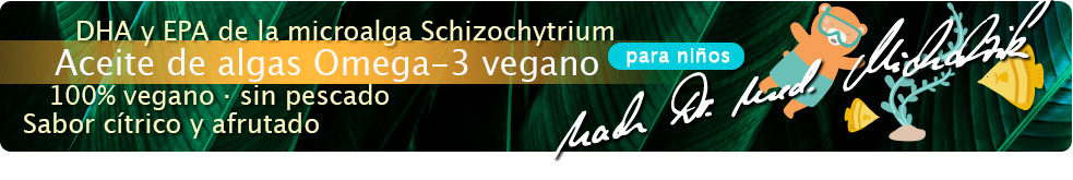 Aceite de algas Omega-3 vegano para niños