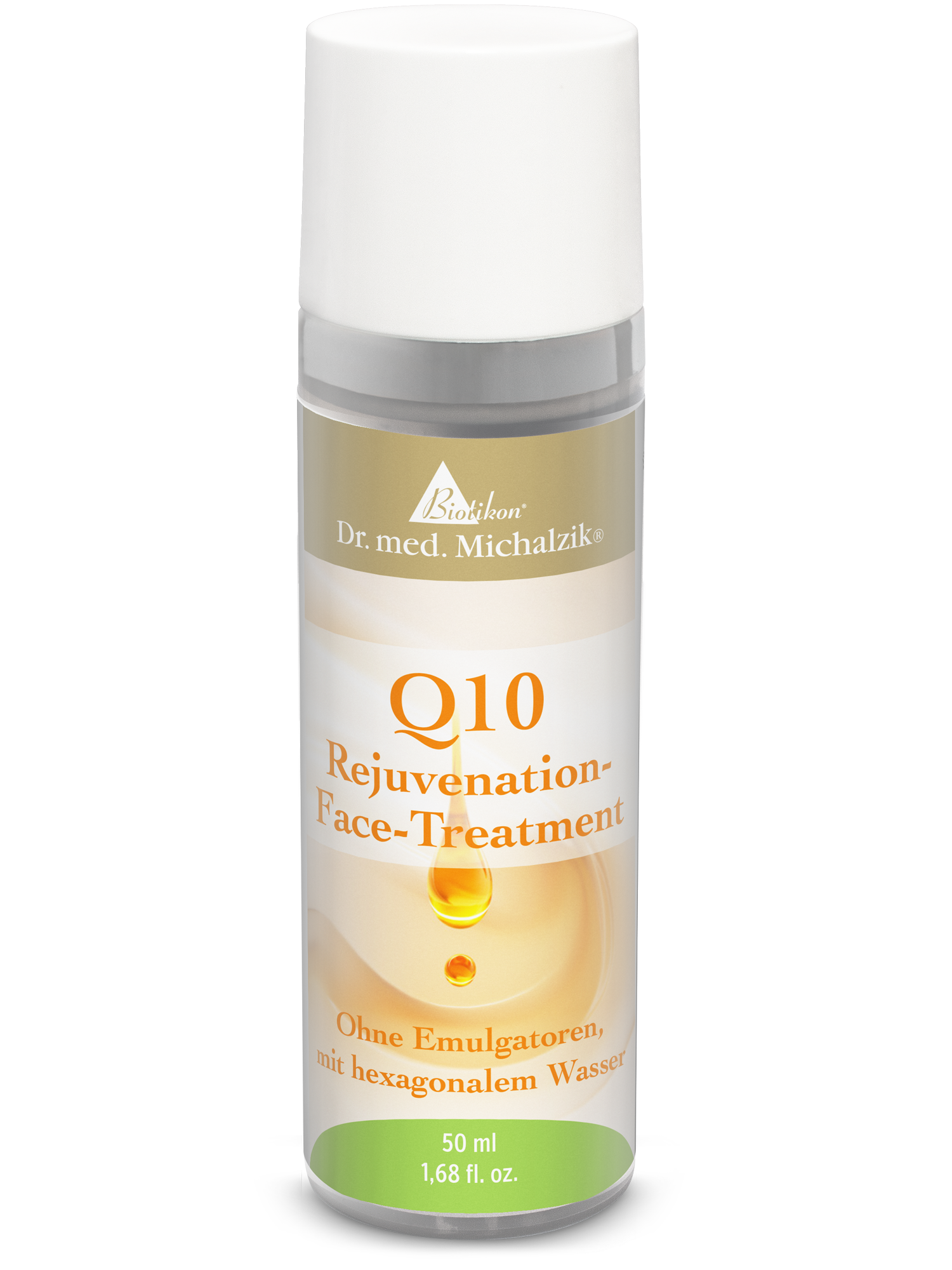Tratamiento Facial Rejuvenecedor Q10 - 50 ml Cuidado facial con Q10 en botella de spray de 50 ml, líquido transparente, sin emulsionantes.