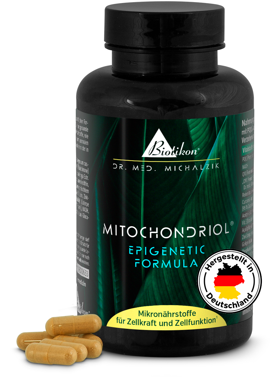 Bote de Mitochondriol con el logotipo "Fabricado en DE" Bote de Mitochondriol con el logotipo «Fabricado en DE»
