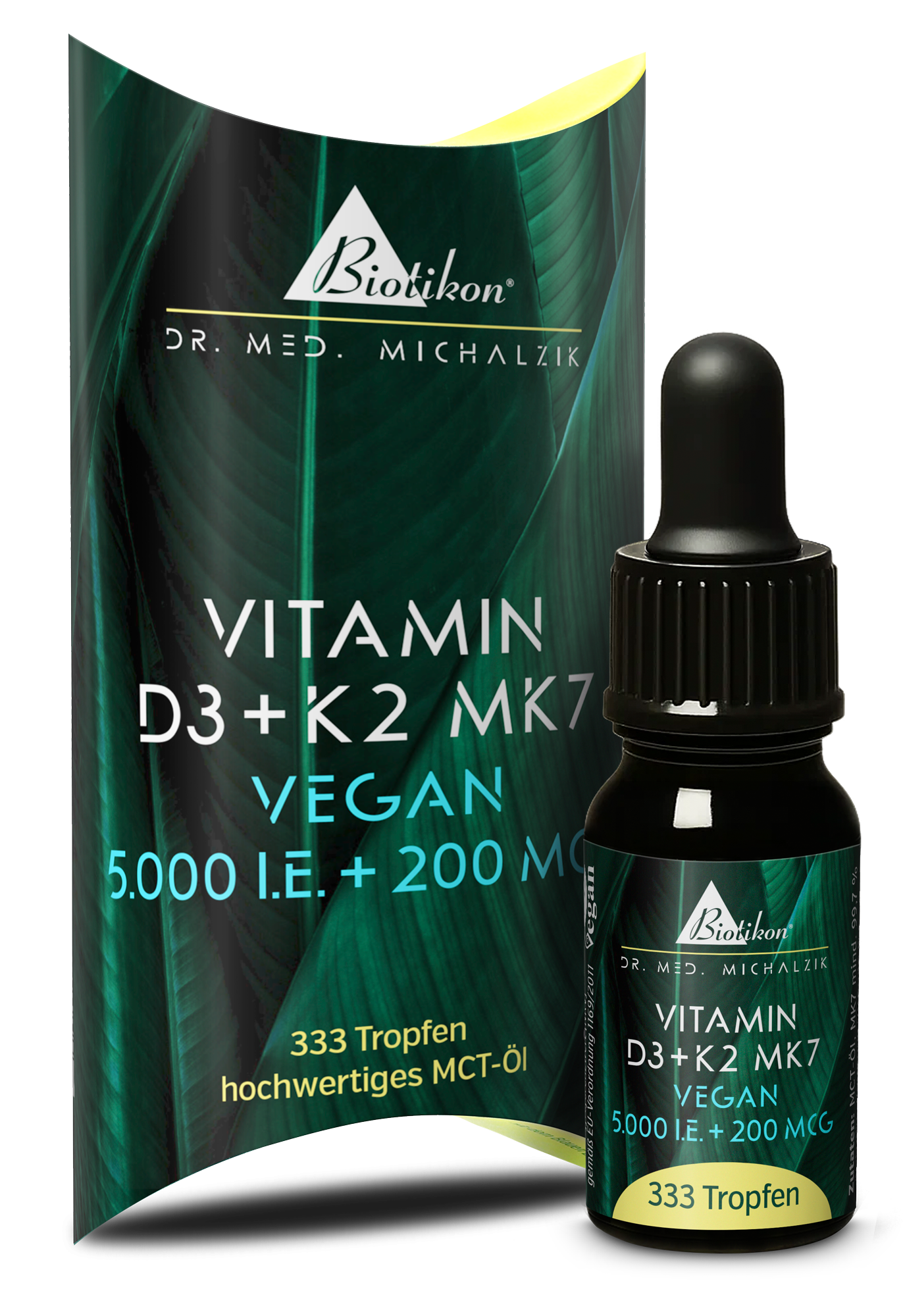Vitamina D3 + K2 MK7 5.000 UI + 200 mcg gotas veganas