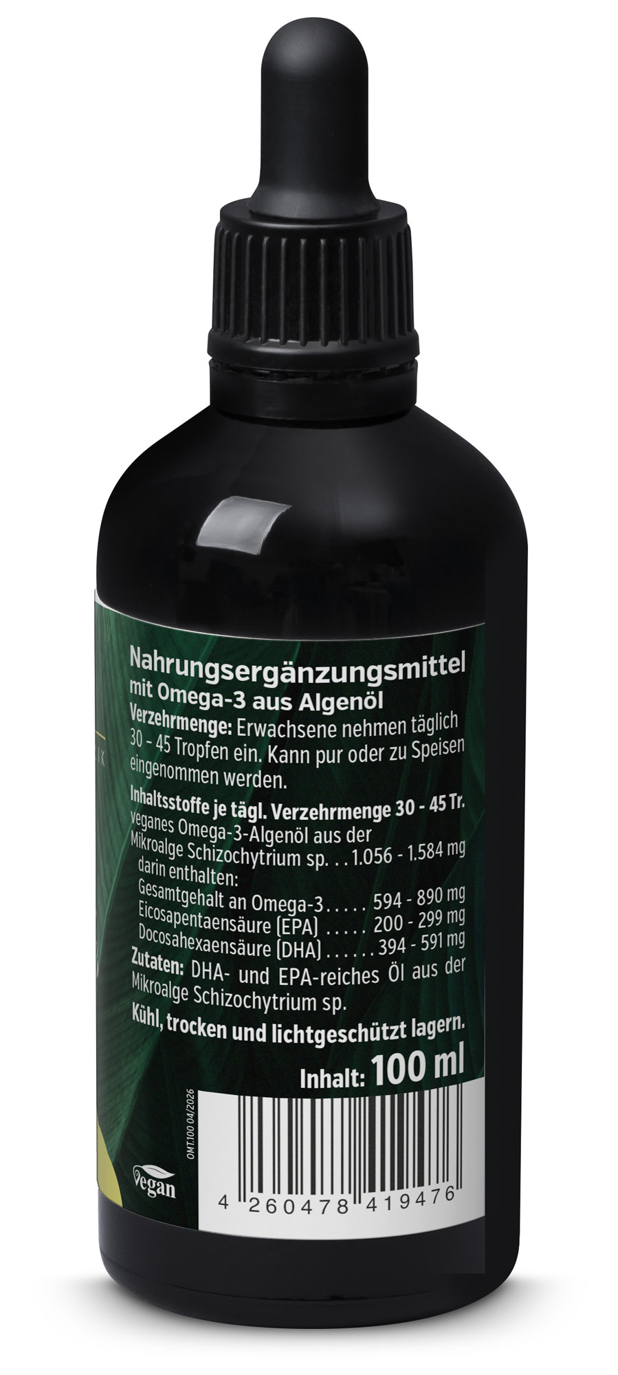 Aceite de Algas Omega-3 Vegano