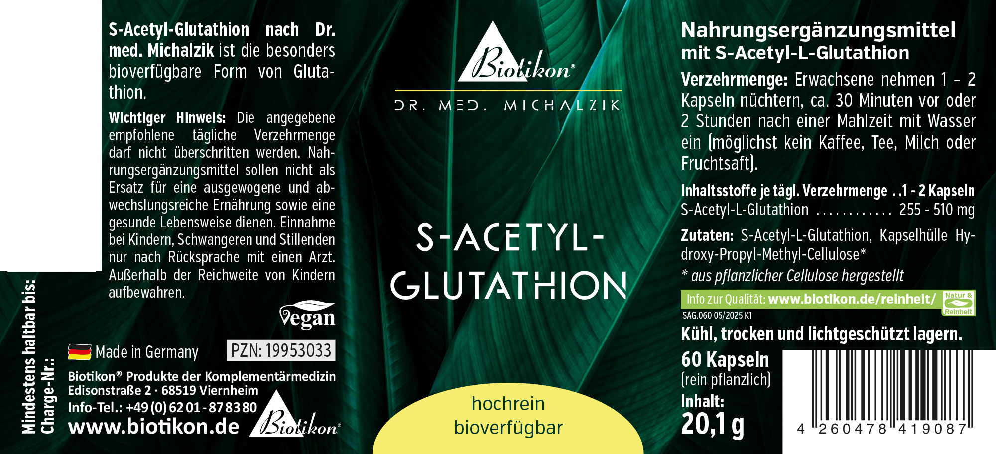 Etiqueta de S-acetil-glutatión