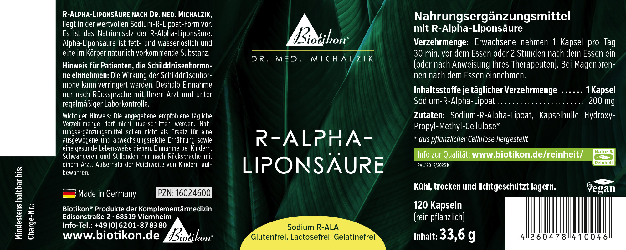 Ácido R-alfa-lipoico 200 mg – 120 Cápsulas Ácido R-alfa-lipoico 200 mg – 120 Cápsulas