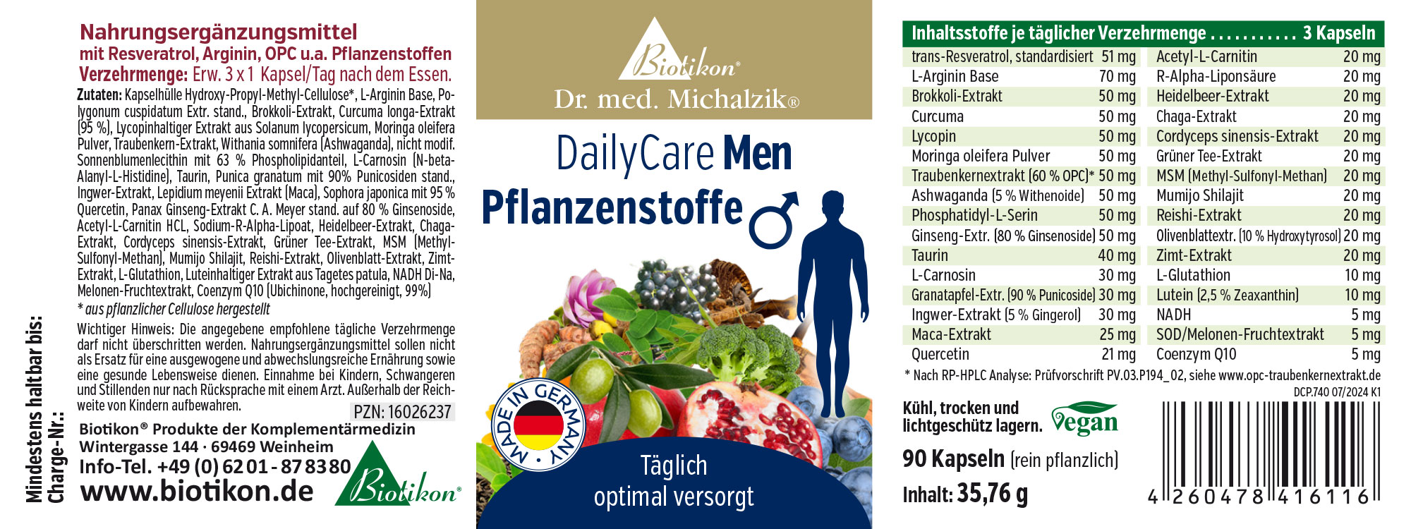 Extractos de plantas 90 cápsulas – Suplemento 90 cápsulas empaquetadas con cuidado, suplemento masculino con diversos extractos de plantas.