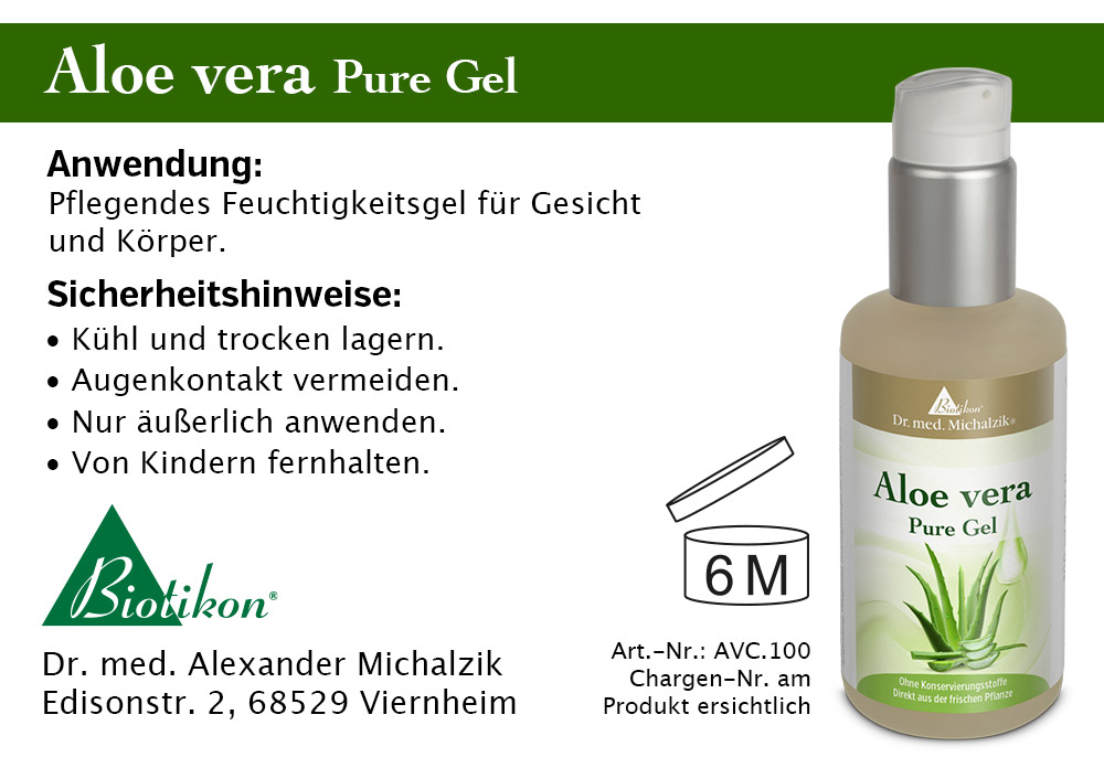 Gel Puro de Aloe Vera – 100 ml Gel hidratante de Aloe Vera en botella de 100 ml, transparente con dispensador, ideal para cara y cuerpo.