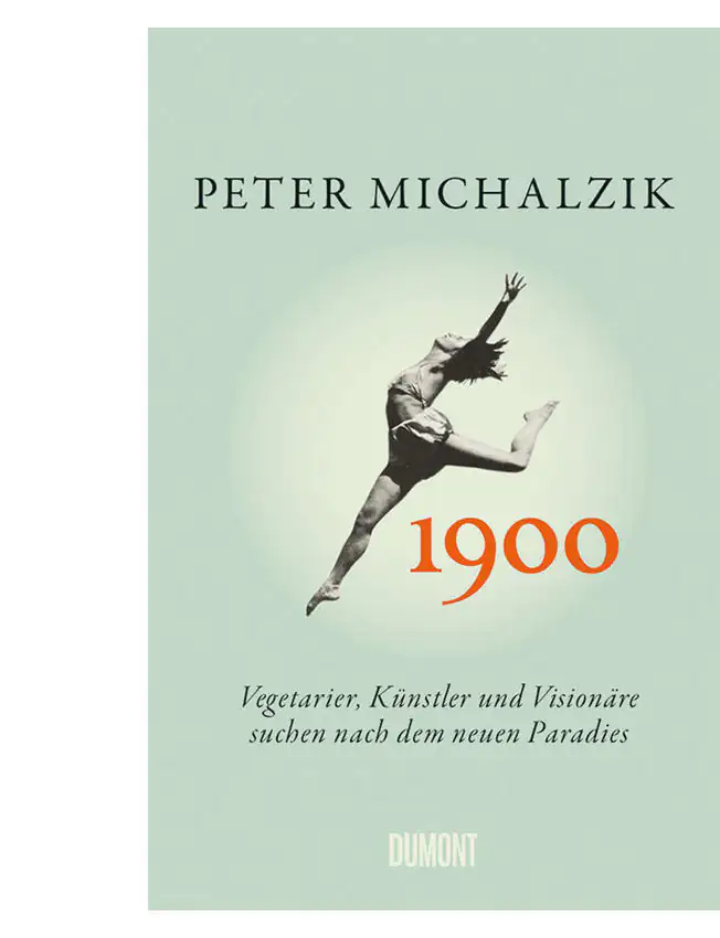 Cubierta del libro '1900' con fondo verde, persona bailando en blanco y negro, texto en color naranja.