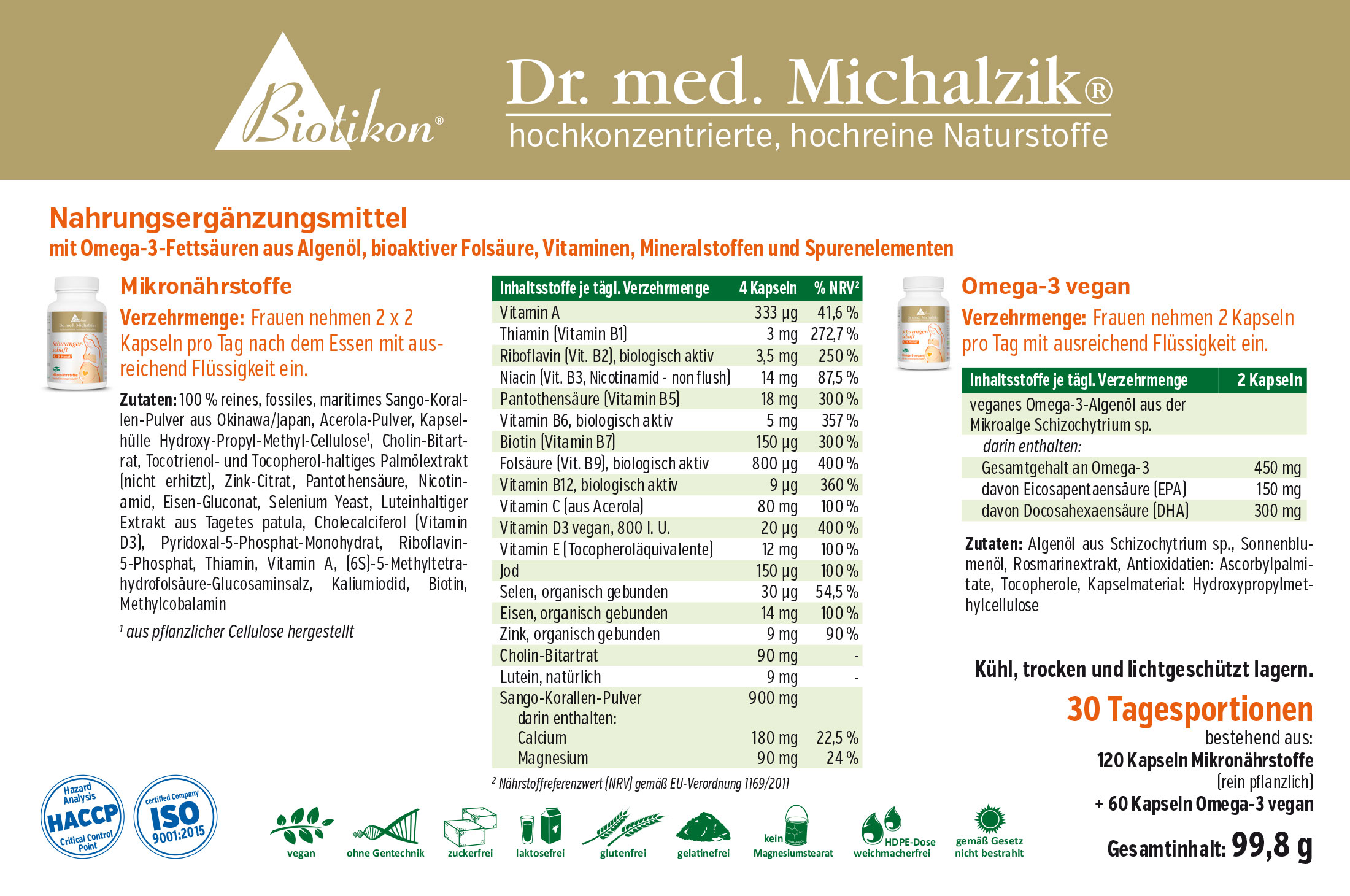 Suplemento alimenticio en envase altamente cubriente, 120 cápsulas, fórmula rica en micronutrientes, cápsulas blancas