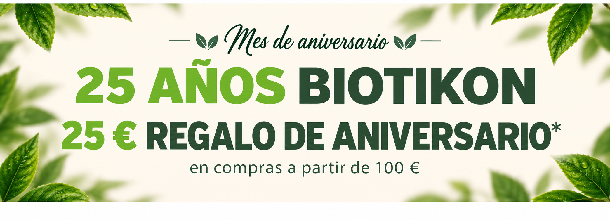 25 años - regalo de 25 € Banner de la página de inicio para móvil