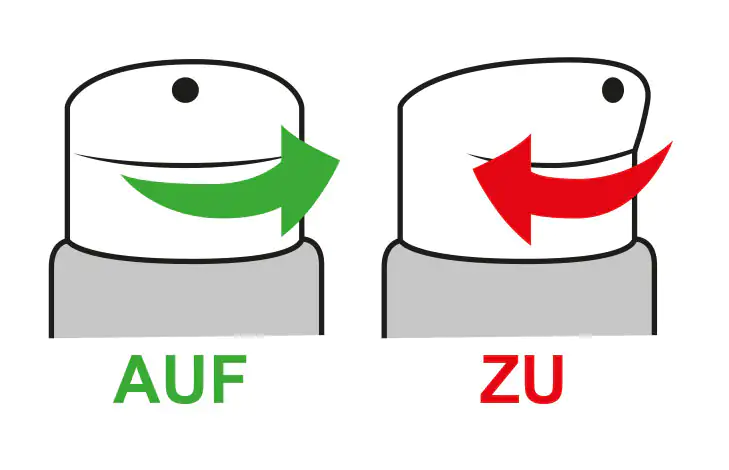 Ilustración de un cierre de seguridad con flechas de abrir y cerrar en verde y rojo